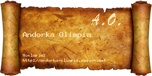 Andorka Olimpia névjegykártya